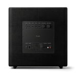 Close up of KEF branding and driver on Kube 12 MIE subwoofer