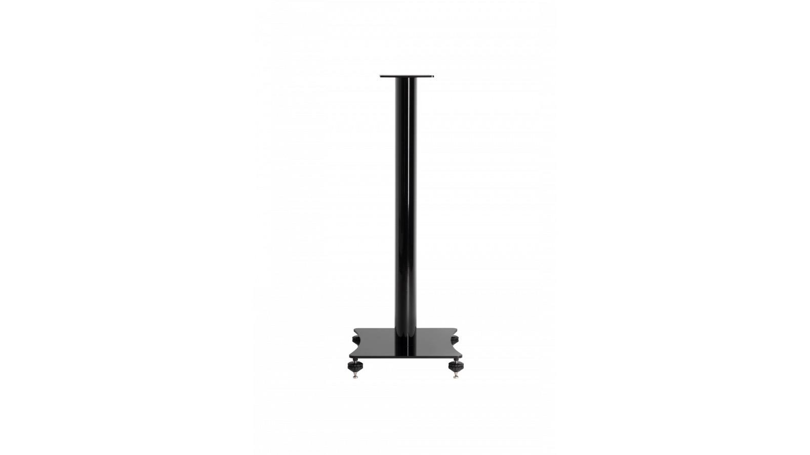 Elac LS60-GW high gloss white speaker stand pair with aluminum column and steel base