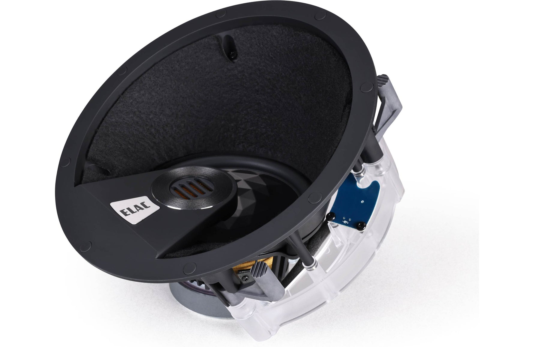 ELAC Vertex III IC-VJT63-W 6.5-inch angled in-ceiling speaker front view