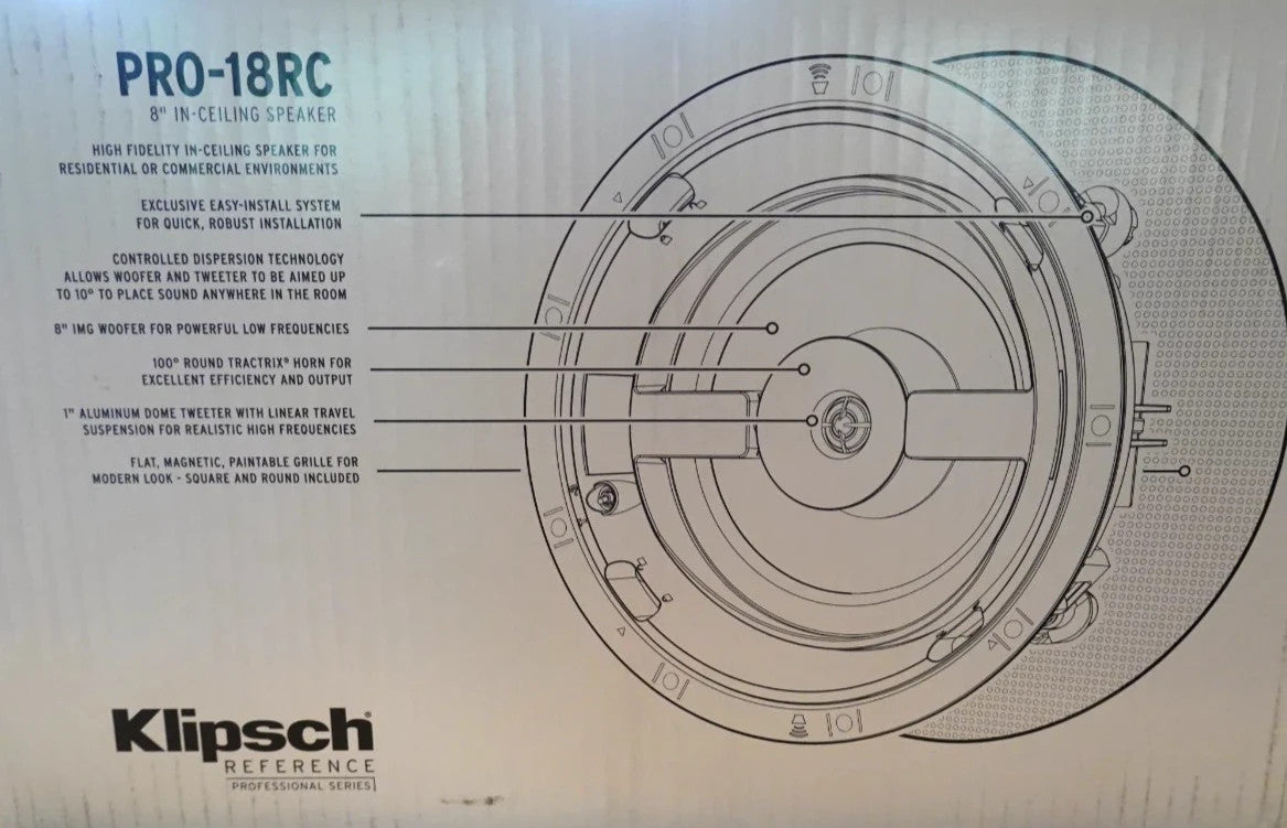 Klipsch PRO-16RC 6.5" Professional In-Ceiling Speaker - 200W Peak