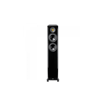 Front view of ELAC Vela 2.0 FS 407.2 high-fidelity audiophile speaker with modern glossy black finish