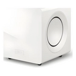 Close up of KEF KC92 subwoofer dual 9-inch driver design with P-Flex surround technology