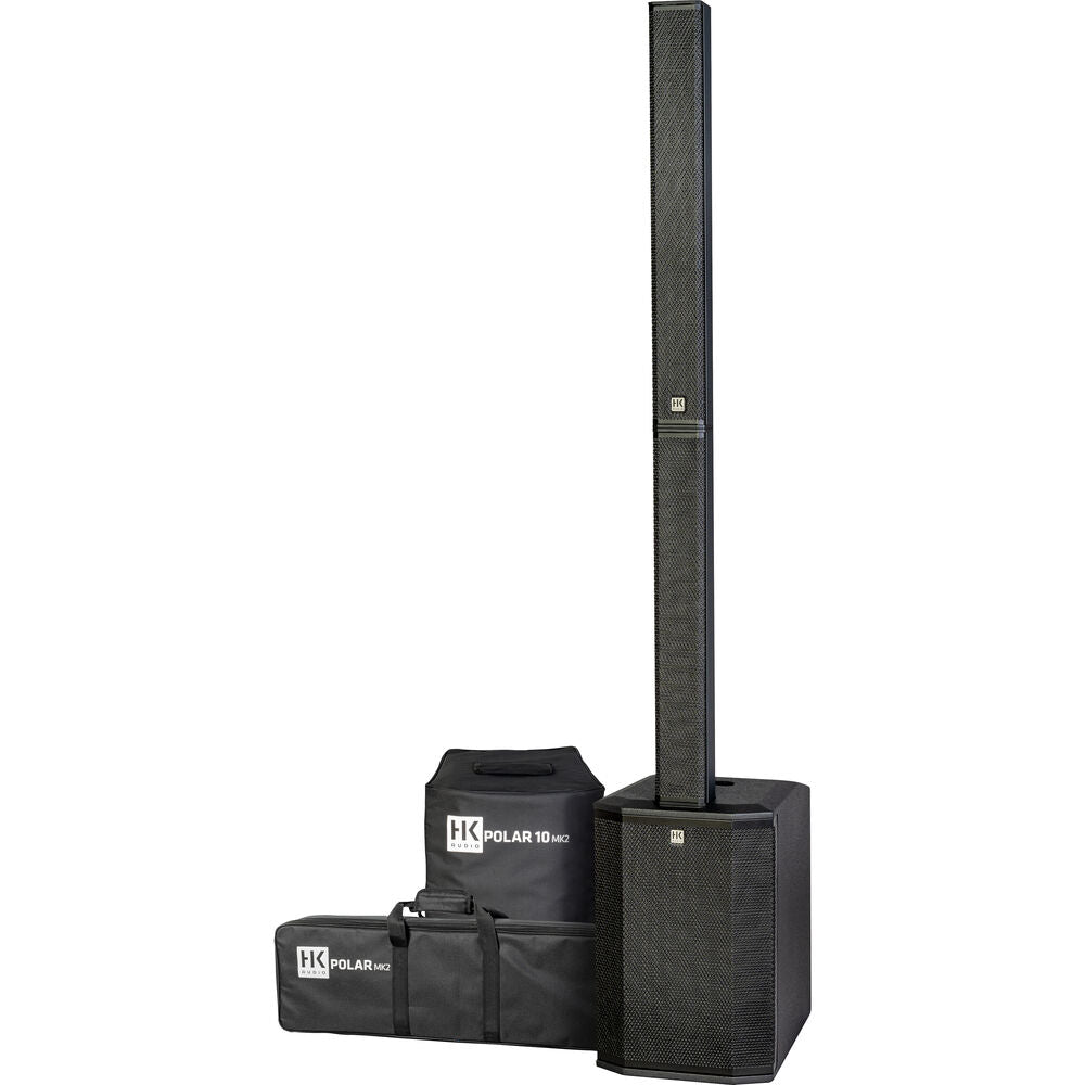 HK Audio POLAR 10 Column PA system front view with subwoofer and column