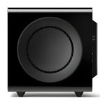 Rear panel connectivity and power input of KEF KC92 1000W subwoofer