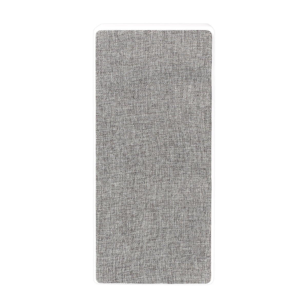 Side angle of white ELAC Muro OW-V41S on-wall speaker showing slim profile