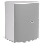 Front view of white Bose DesignMax DM12SE 300W high-output speaker for commercial audio applications