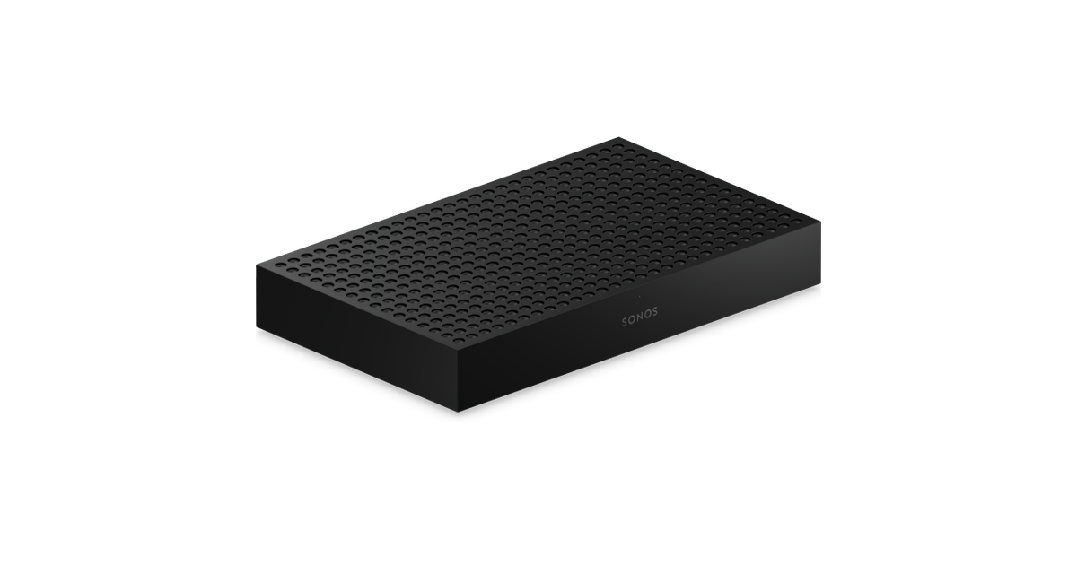 Angled perspective of Sonos Amp Multi 1.5U rack-mount chassis for professional high-fidelity audio systems.