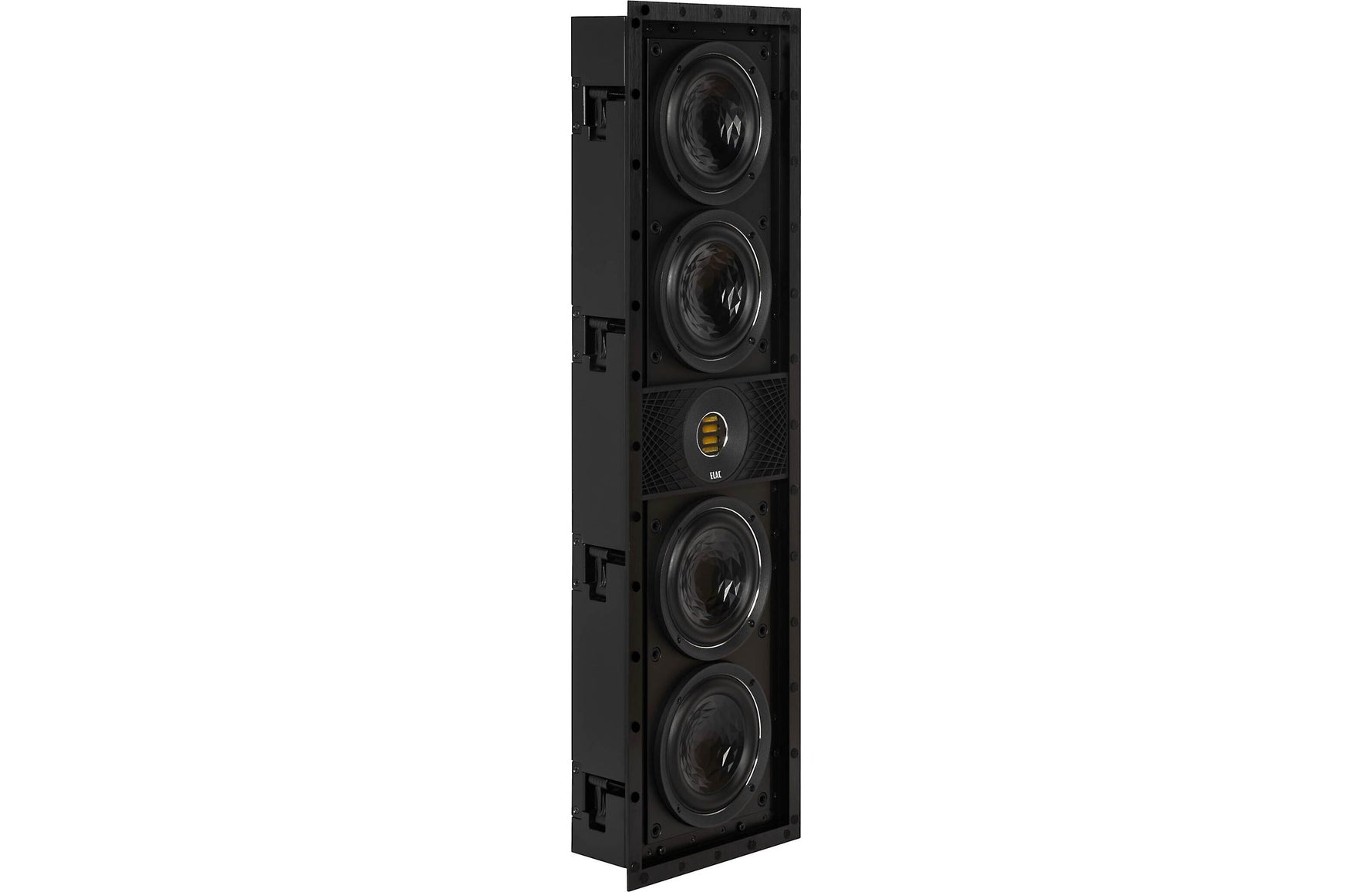 Front view of the ELAC Vertex Series III IW-VJ63M-W in-wall speaker with magnetic grille