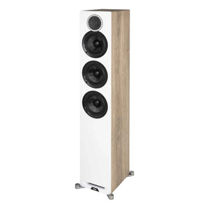 ELAC Debut Reference DFR52-W 3-Way Floorstanding Speaker - White/Oak (Each)
