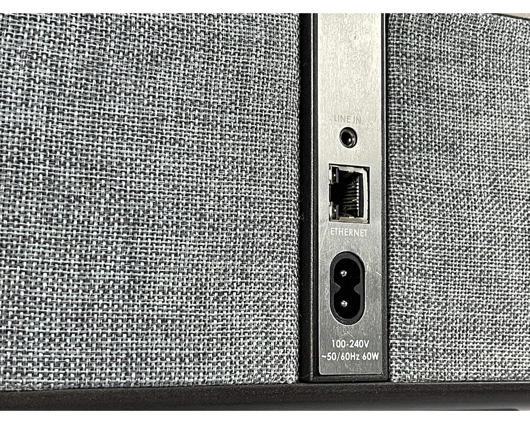 Back panel showing connectivity ports of the ELAC Discovery Z3 wireless audio system
