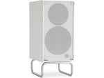 Pair of ELAC Debut ConneX Adsum DCB41-DS speakers showing woofer and tweeter