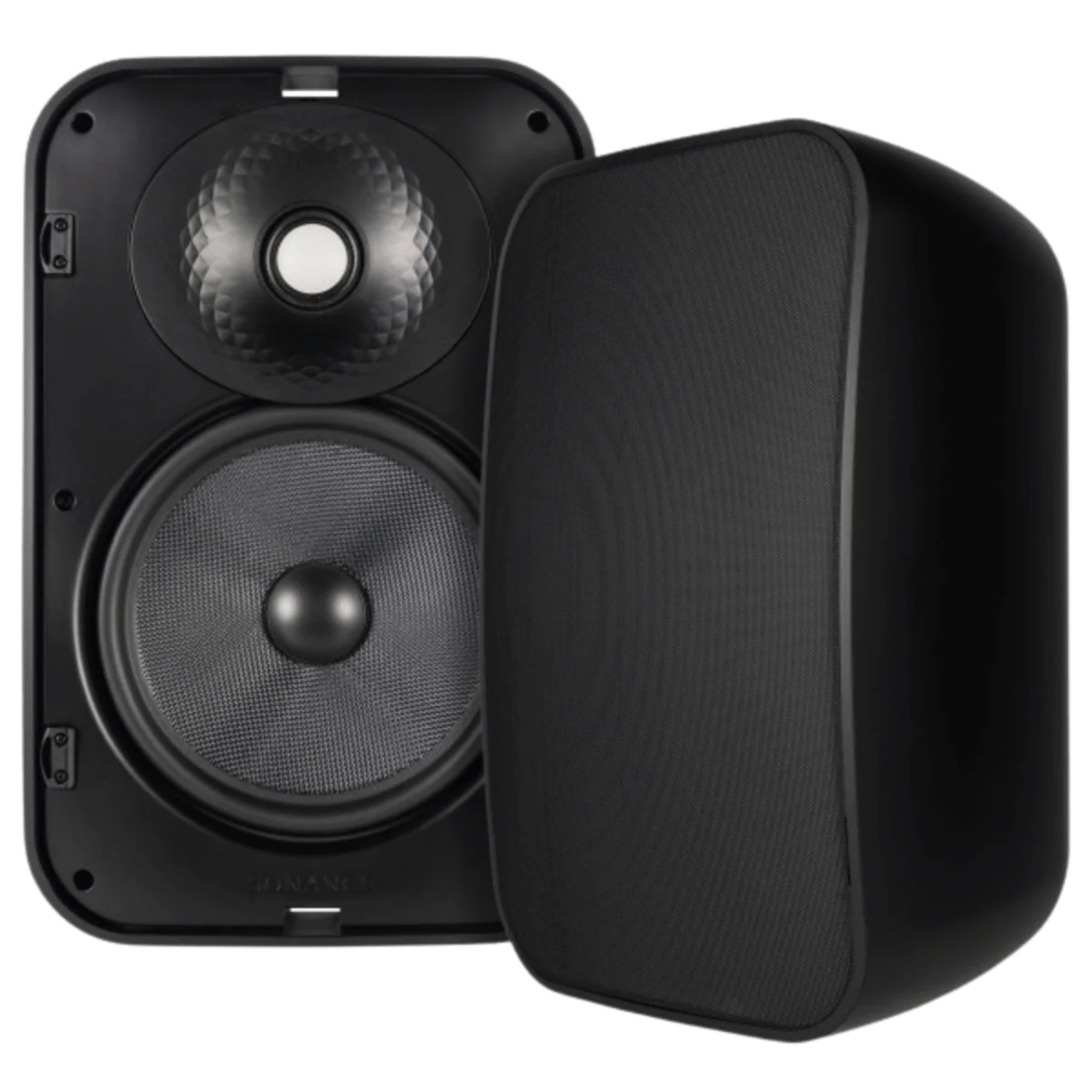 Sonance Mariner MX86 8-inch 2-way outdoor surface mount speakers in black front view