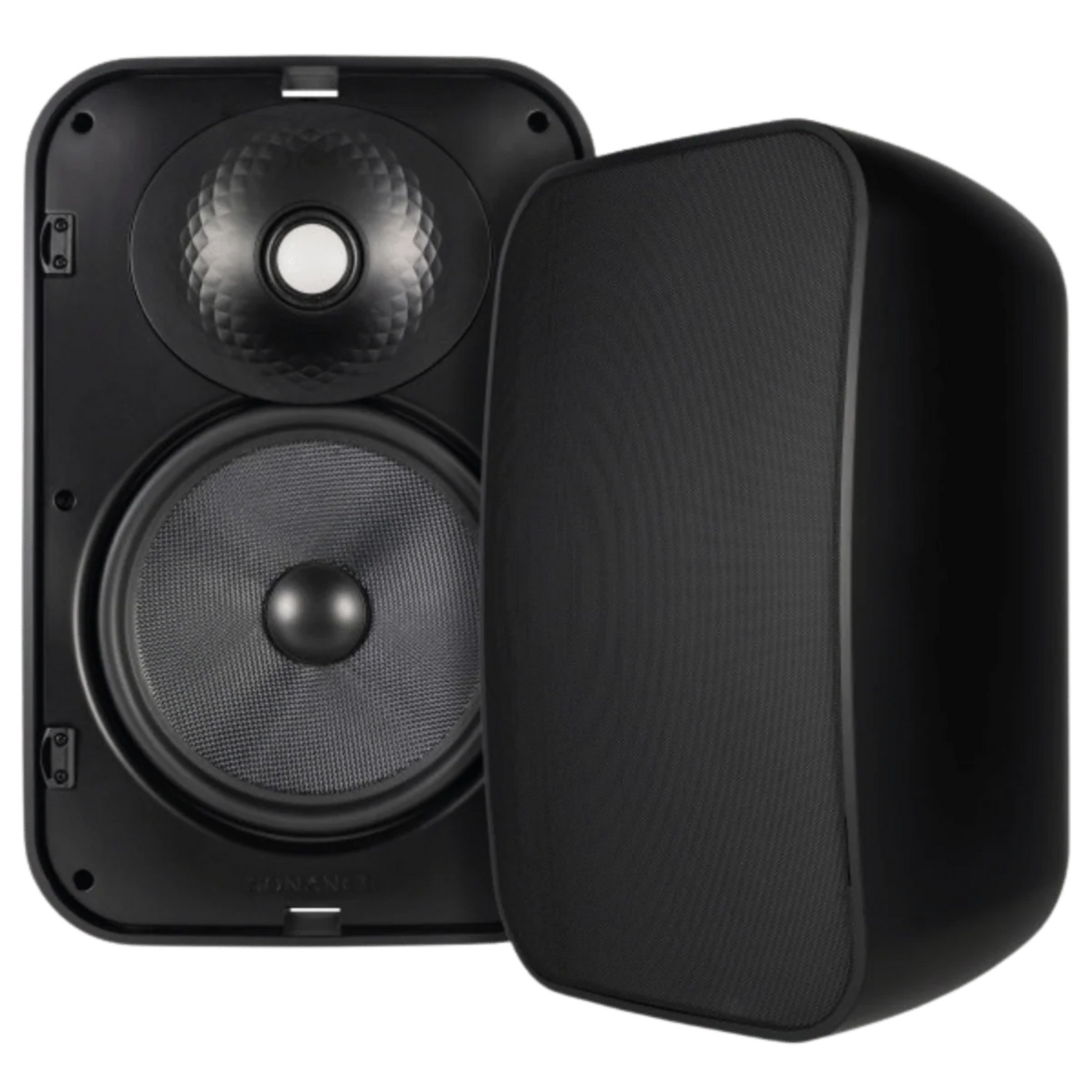 Sonance Mariner MX86 8-inch 2-way outdoor surface mount speakers in black front view