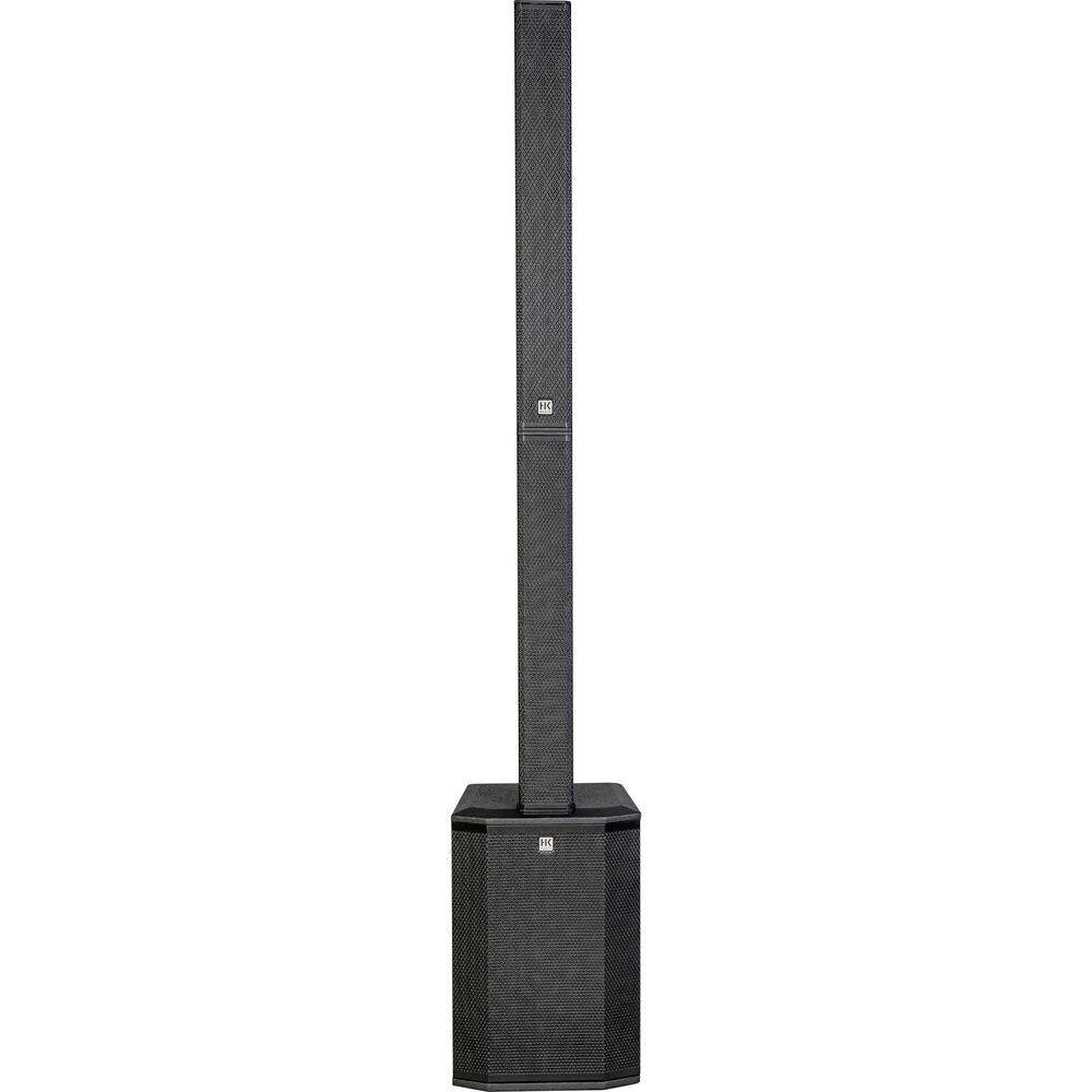 Portable column PA system HK Audio POLAR 10 set up for a live musician