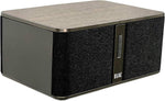 Front view of ELAC Discovery Z3 wireless speaker showing metallic driver cones