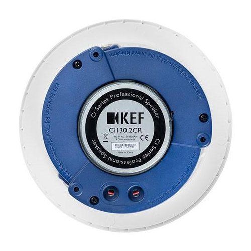 KEF Ci130.2CR in-ceiling speaker with grille removed showing driver assembly
