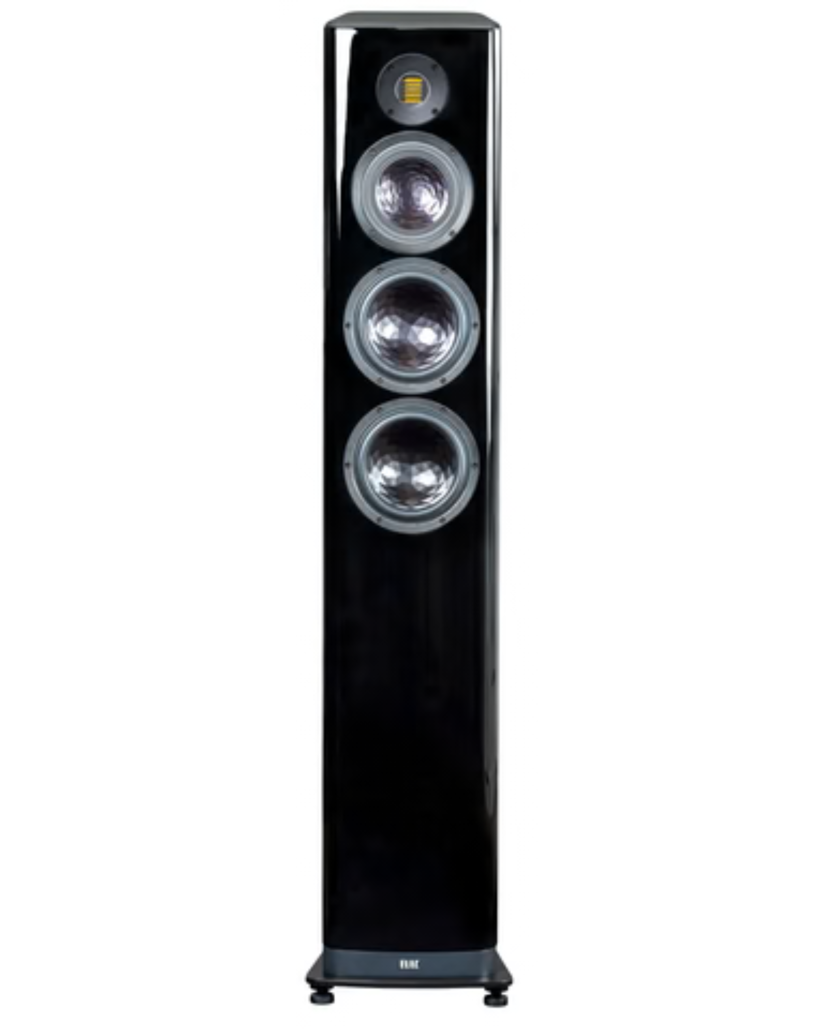 ELAC Vela 2.0 FS 409.2 floorstanding speakers in gloss black finish, showcasing modern design and audio precision.