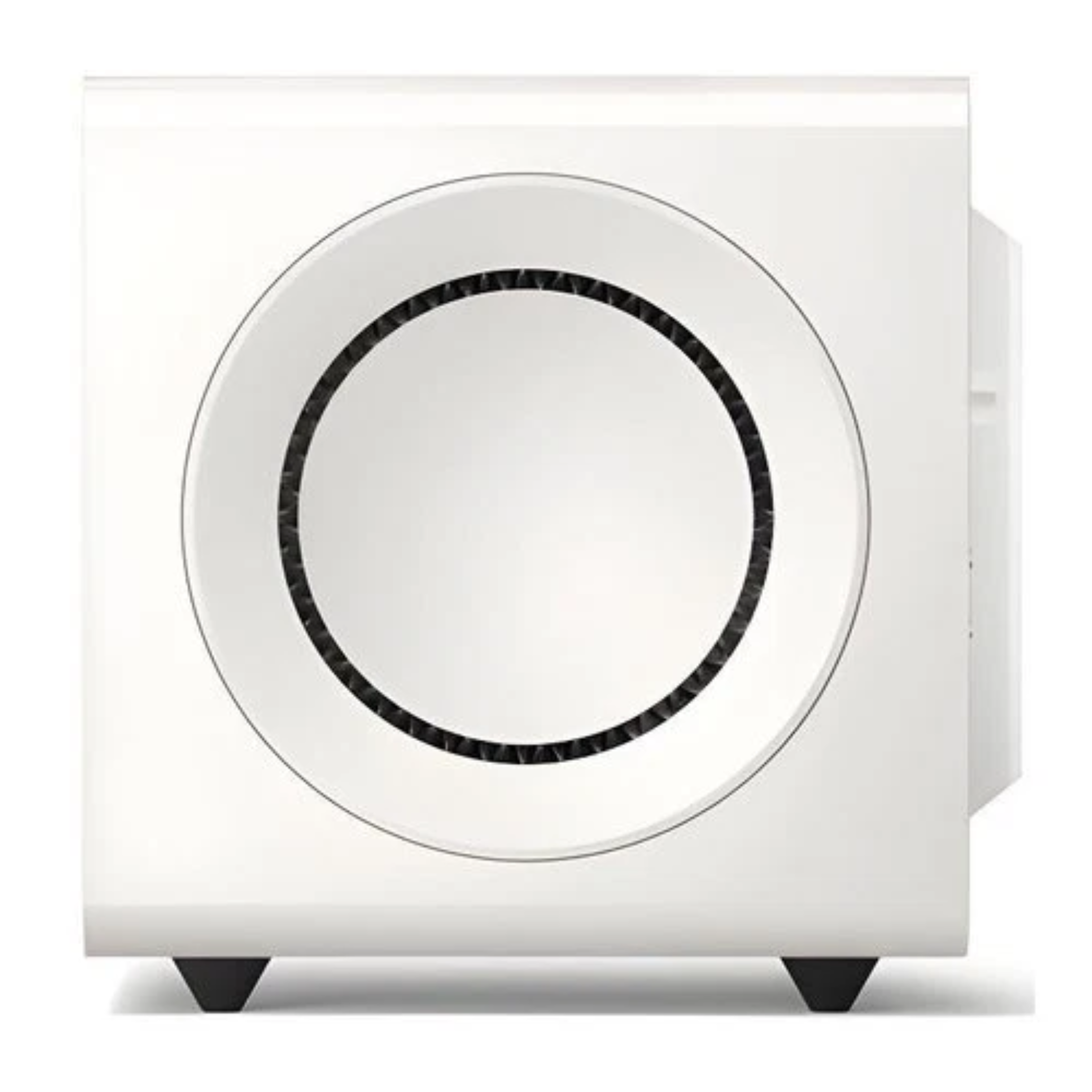 KEF KC92 Force-Cancelling Subwoofer in premium White Gloss finish with dual 9-inch drivers