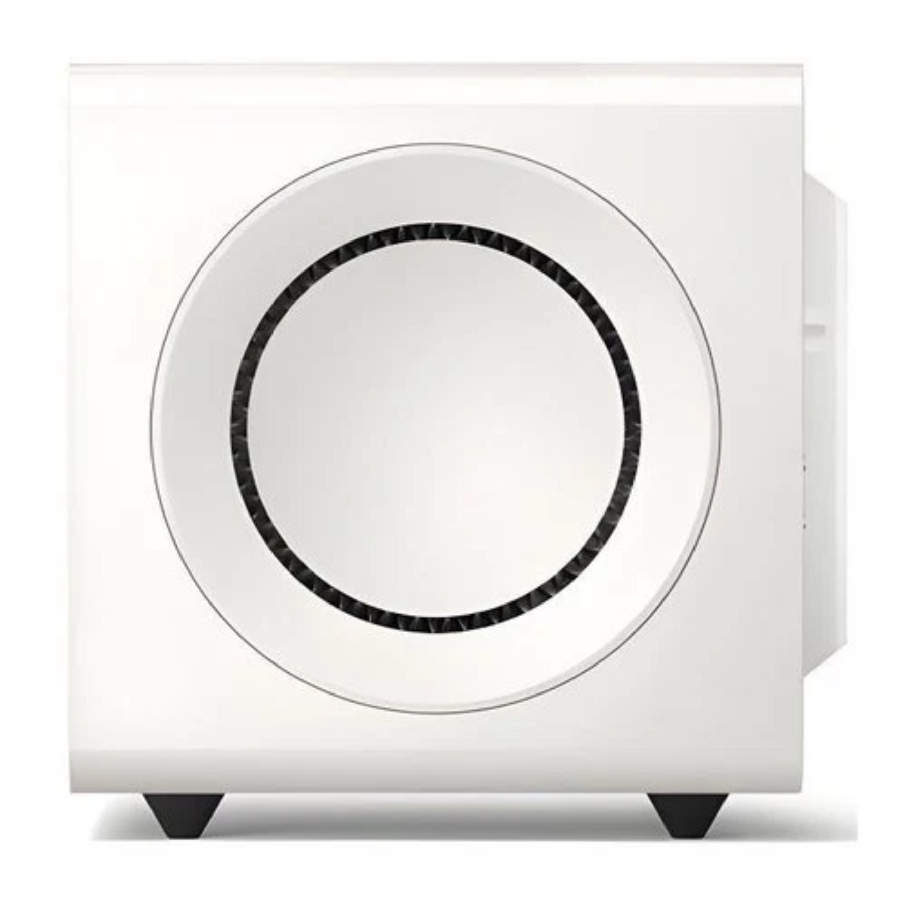 KEF KC92 Force-Cancelling Subwoofer in premium White Gloss finish with dual 9-inch drivers