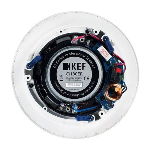 KEF Ci130ER speaker with magnetic grille removed for installation