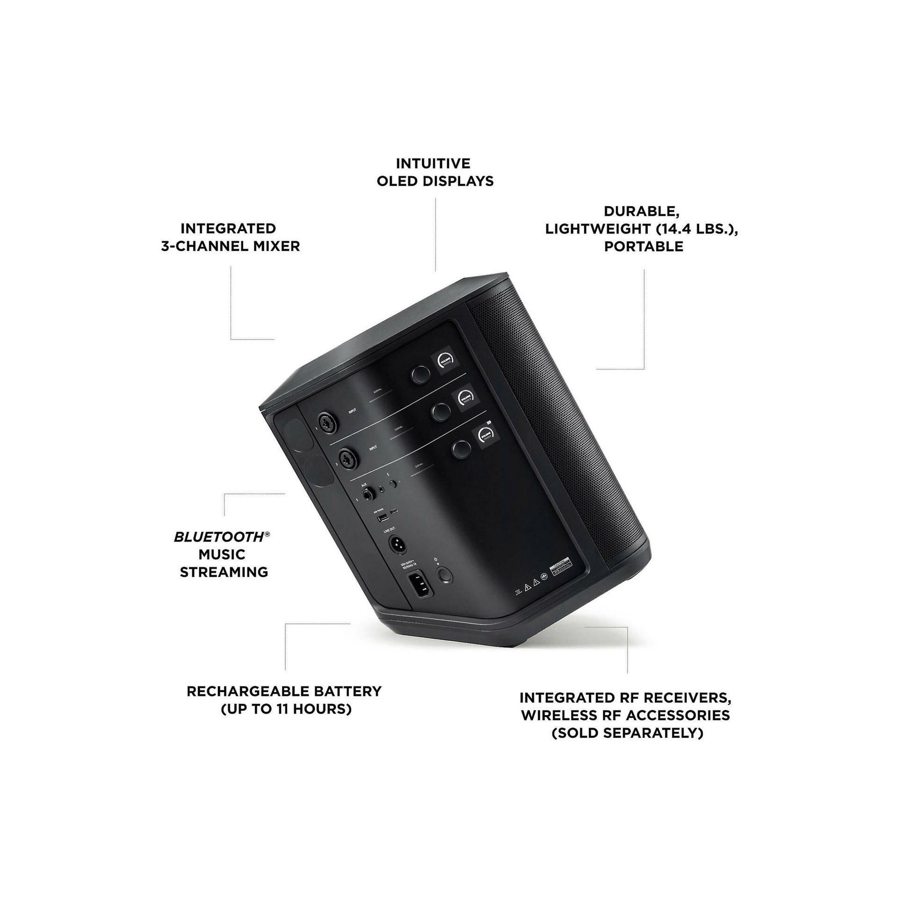 Bose S1 Pro+ Portable Wireless PA System with Bluetooth, Black (869583-1110)