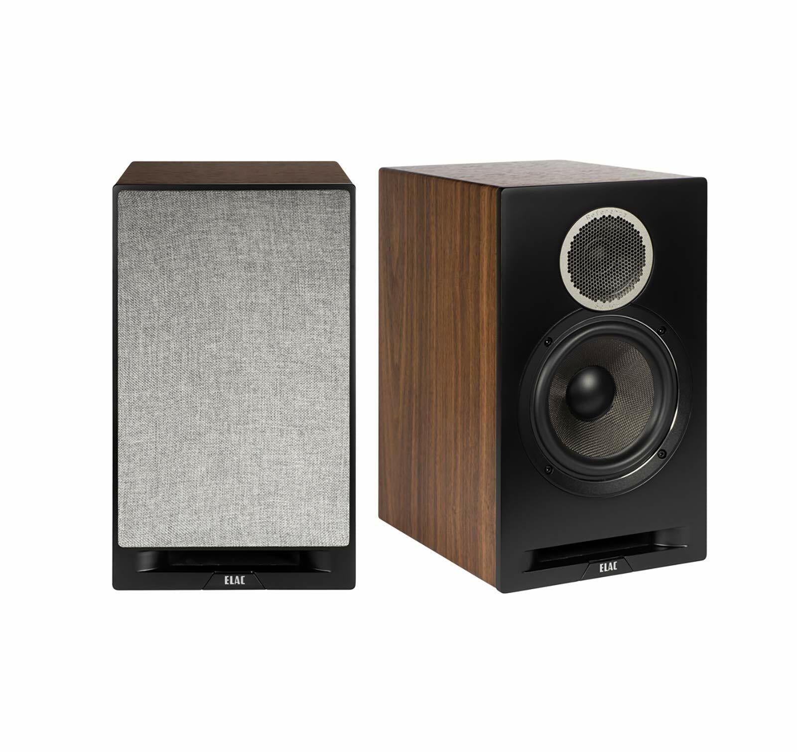 Elac DBR62-BK 6.5" Bookshelf Speakers - Walnut/Black
