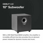 Elac DS102-BK 10" Powered Subwoofer - Black
