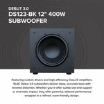 Elac DS123-BK Debut Series 12" 200W Powered Subwoofer - BlacK