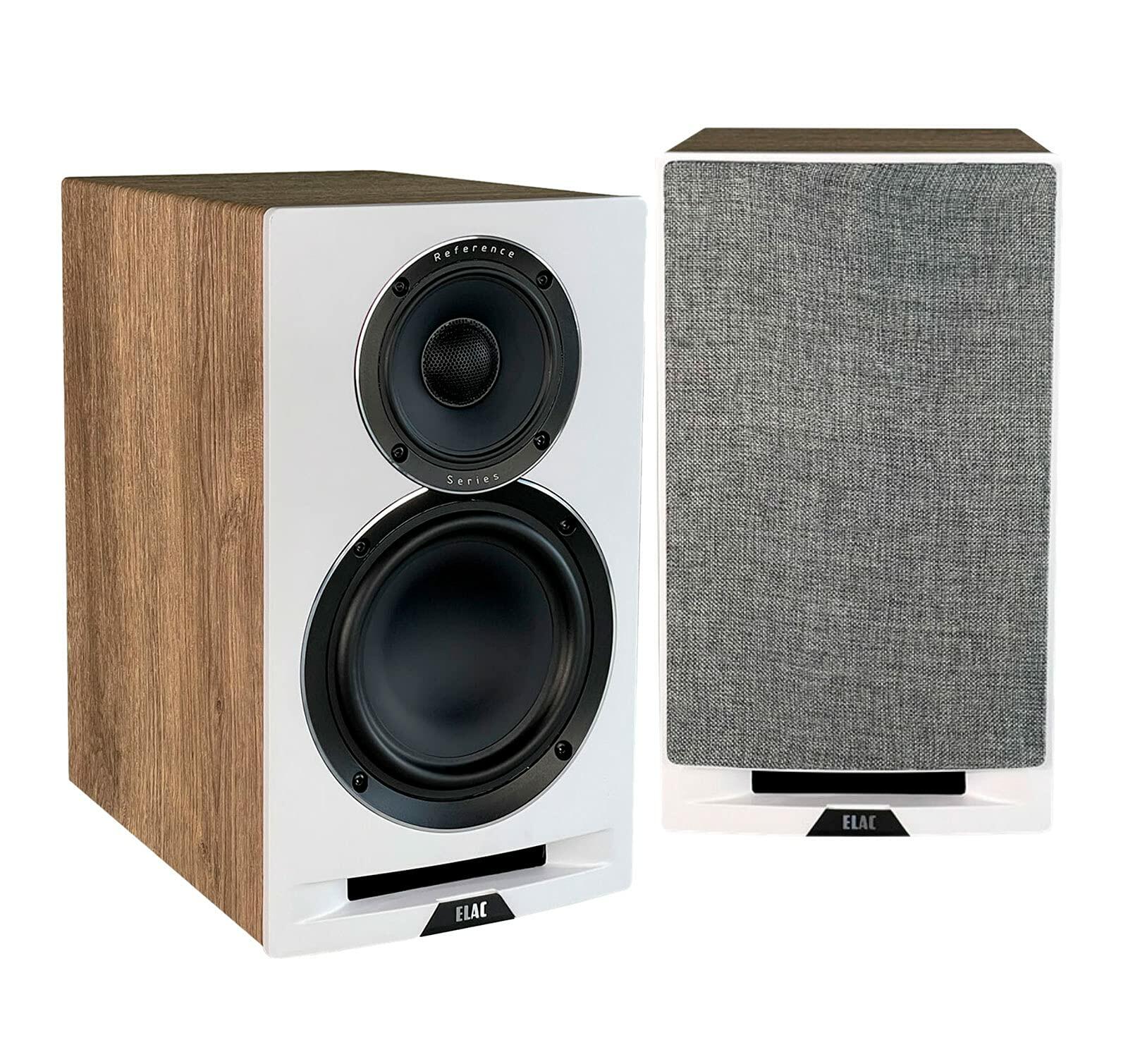 Elac UBR62-W 6.5" Bookshelf Speakers - Oak/White