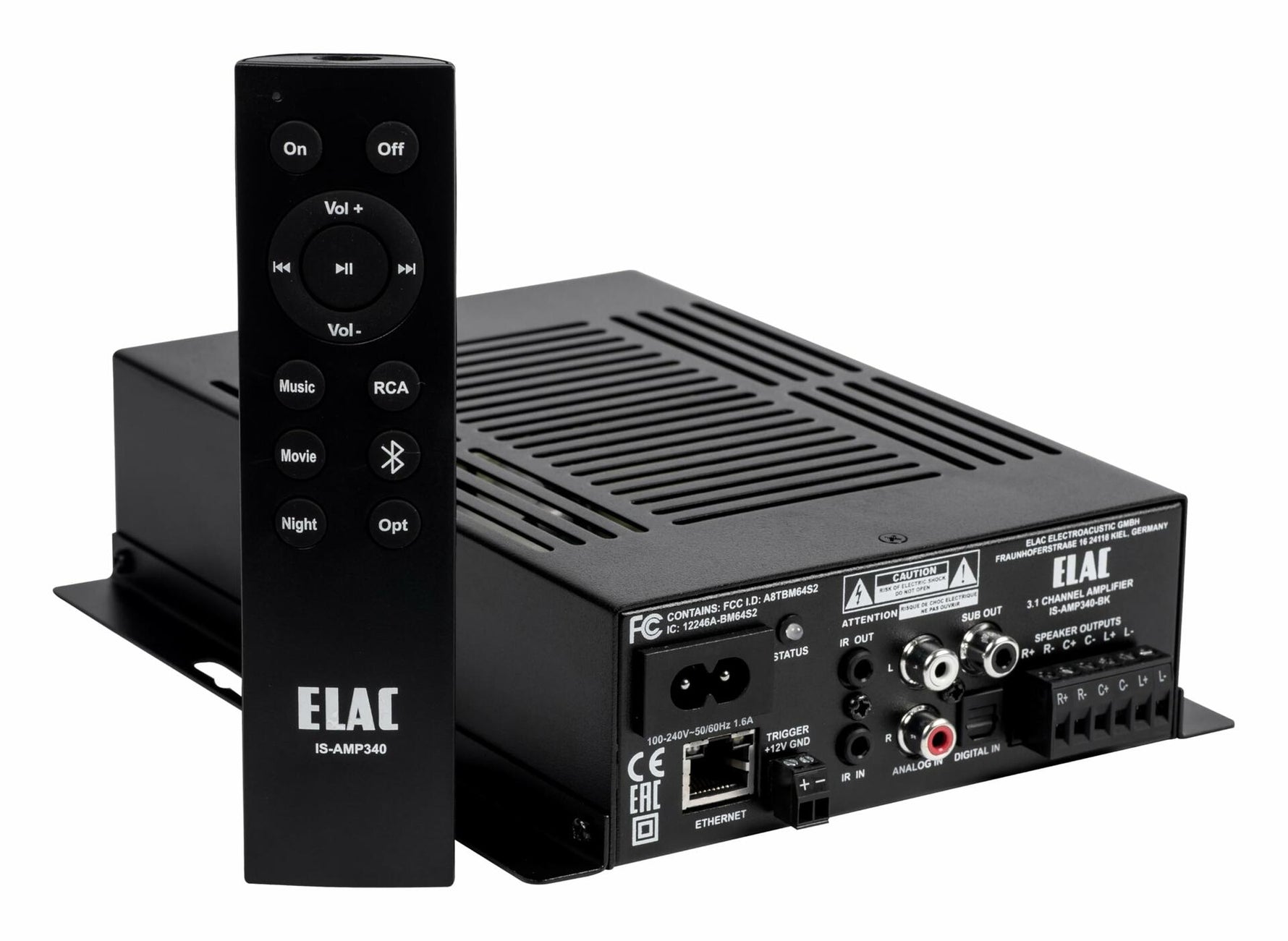Elac IS-AMP340-BK 3 x 40W Amplifier with Dolby Digital - Black