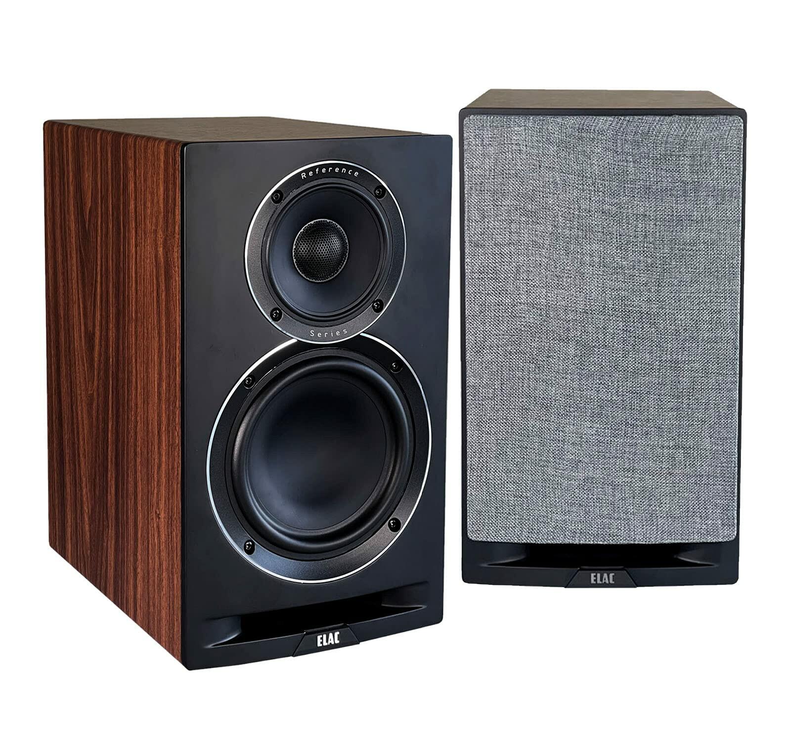 Elac UBR62-BK 6.5" Bookshelf Speakers - Walnut/Black
