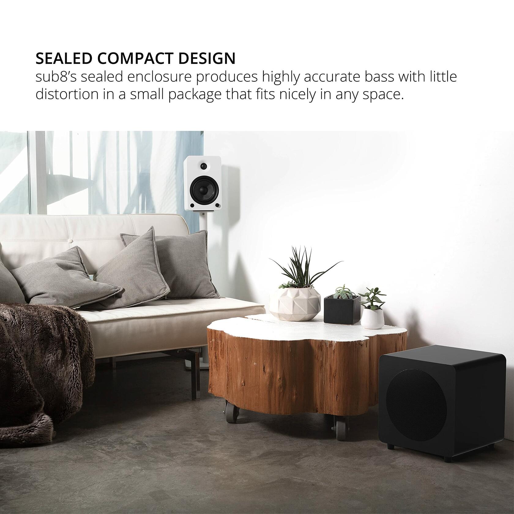 Kanto SUB8V Sealed Powered Subwoofer | 300W Peak Power | 8