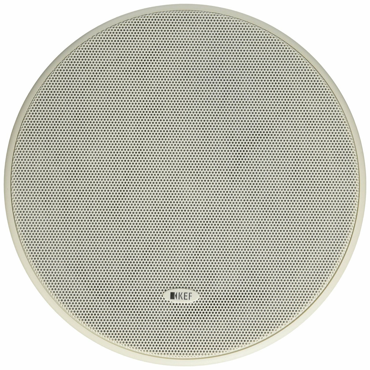 KEF CI160QR round in-ceiling speaker with magnetic grille removed showing Uni-Q driver array
