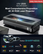 AWOL Vision LTV-3500 PRO 4K 3D Ultra Short Throw Triple Laser Projector