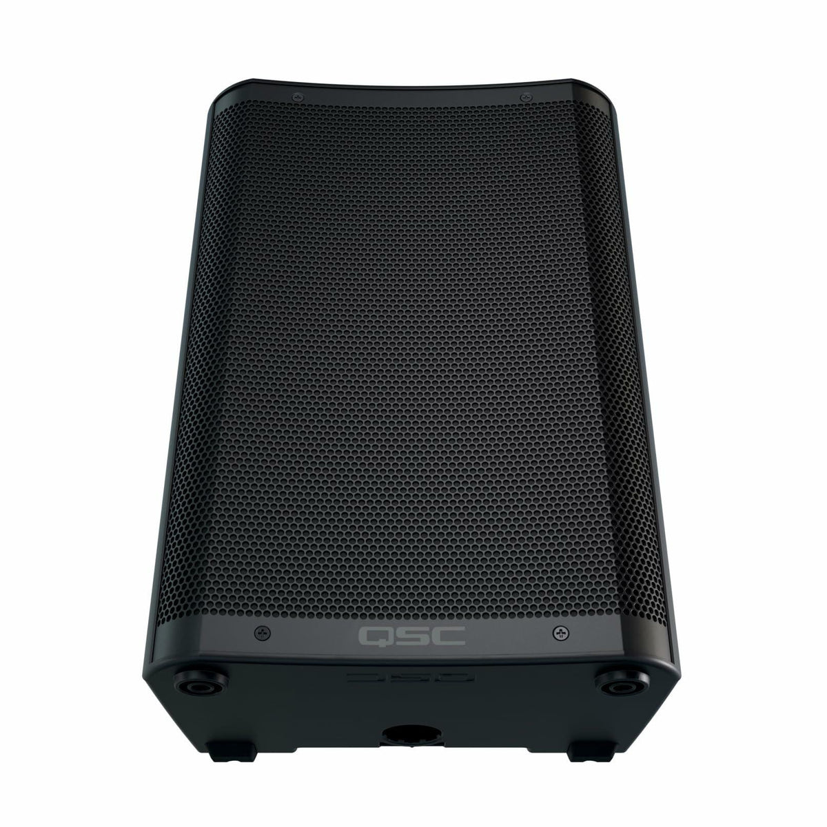 Front view of QSC CB10 compact battery-powered 2-way loudspeaker