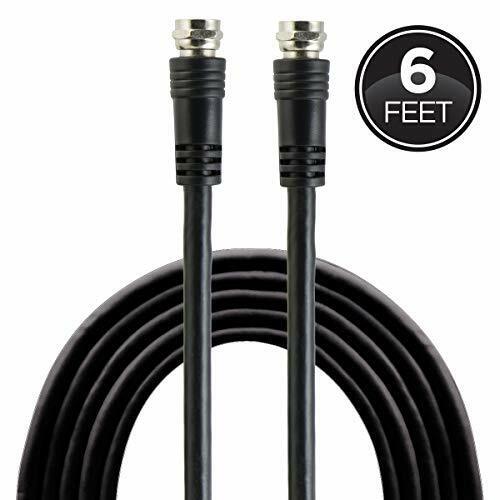 GE RG59 Coaxial Cable, 6 ft. F-Type Connectors, Double Shielded Coax, Black