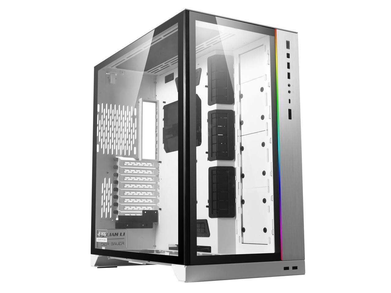 LIAN LI O11 Dynamic XL ROG Certificated - White Color - Tempered Glass