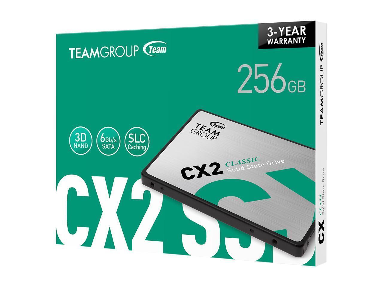 Team Group CX2 2.5" 256GB SATA III 3D NAND Internal Solid State Drive (SSD)