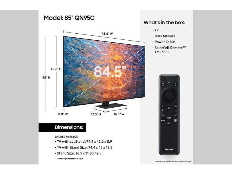 Samsung QN85QN95CA 85" QN95C Neo QLED 4K Smart TV (2023)