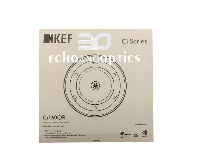 KEF CI160QR Round In-Ceiling Speaker Architectural Loudspeaker (Single)